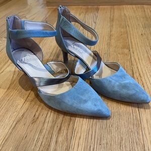 Franco sarto grey suede shoe with back zip